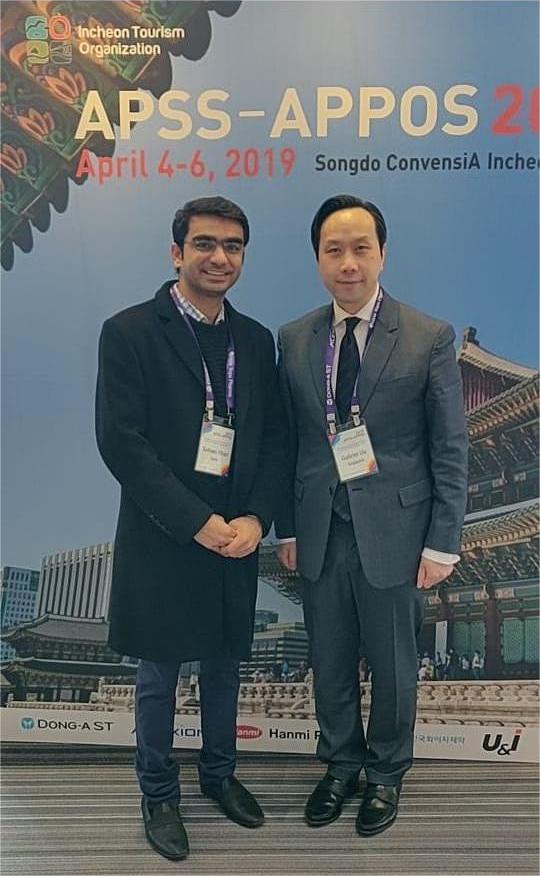 Professor Adj. Gabriel Liu Ka Po and Dr. Sohael Khan at Asia Pacific Spine Society Congress Incheon, Seoul, South Korea